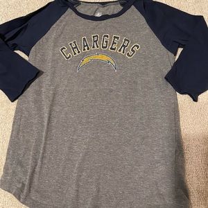 Girls 3/4 sleeve new without tags Chargers top